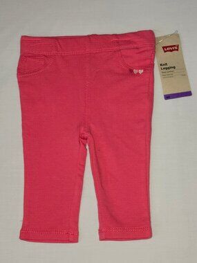 Levi’s Baby Girls 6M Bright Pink Knit Leggings